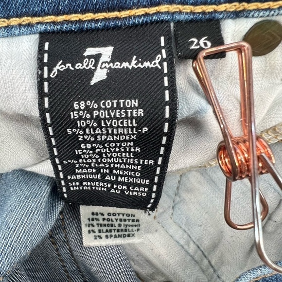 7 For All Mankind Junior’s Gwenevere Ankle Skinny Mid Rise Jeans Size 26 - Picture 2 of 5